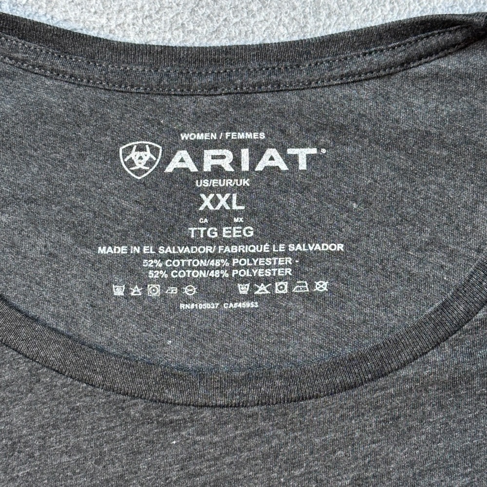 Ariat T-Shirt Womens XXL Grey Sunset Graphic Logo Western Short Sleeve Tee - Picture 3 of 7